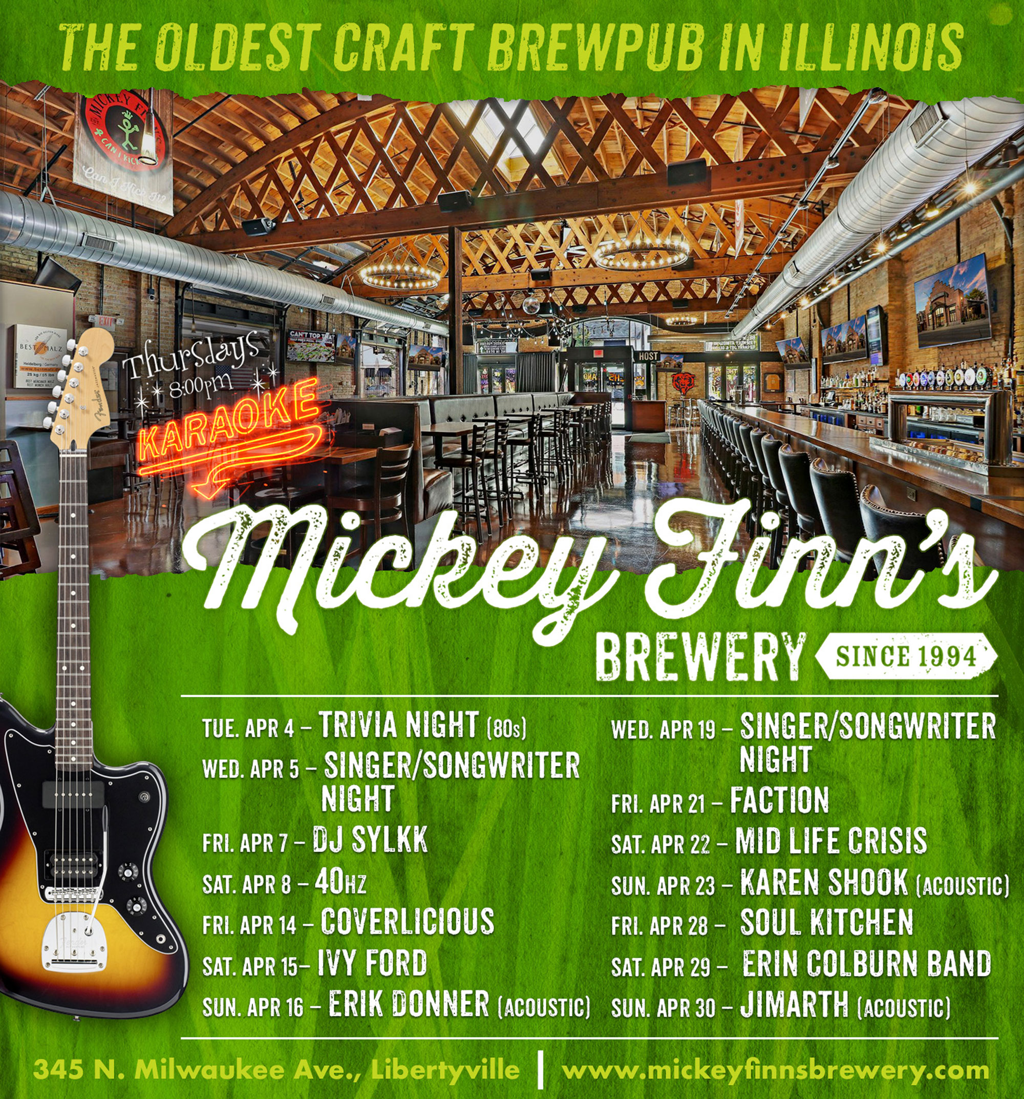 Mickey Finn's Live Music April